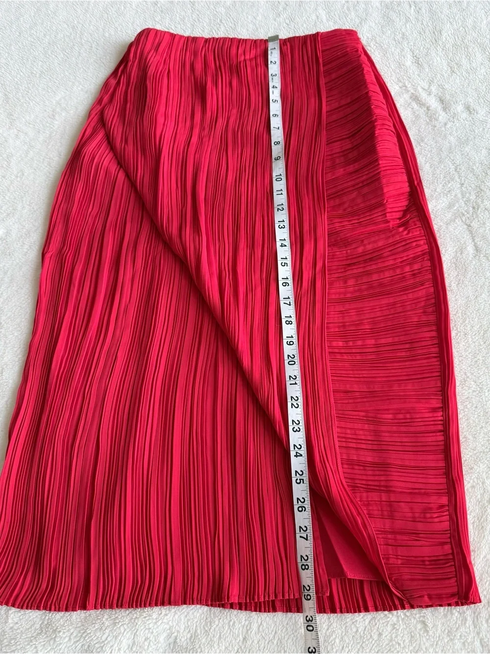 Love Bonito NWOT Sorrel Pleated Foldover Red Midi Skirt S (4)